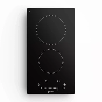 Варочная поверхность Domino Minola MHS 3071 TBL, черная электрическая стеклокерамическая компактная на 2 конфорки Hi-Light