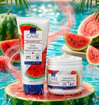 Набор Avon Care Арбуз: Лосьон-гель для тела 200 мл + Мультифункциональный крем для лица, рук и тела 400 мл