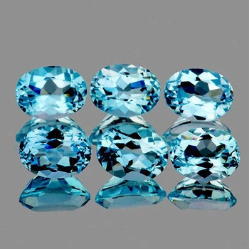 Натуральный топаз голубой 8x6mm (384200)