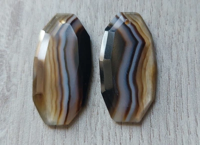 Натуральный агат пара 16 Ct 27 х 14 мм (09314)