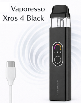 Pod система многоразовая электронная сигарета Vaporesso Xros 4 Black под система на 1000мАч Вапорессо Икс-Рос 4 30Вт