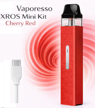 Pod-система Vaporesso XROS Mini Kit Cherry Red под система 9,8 см вапорессо иксор мини кит 1000 мАч электронная сигарета на0,8Ω,