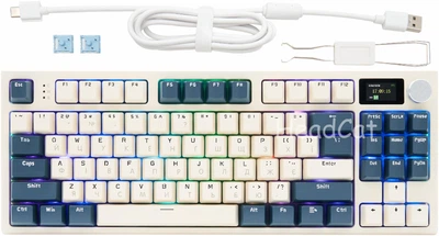 Ігрова Бездротова Механічна Клавіатура ATTACK SHARK K86 Time machine з TFT-дисплєм, RGB, 4000mAh, 2.4G/Bluetooth/Кабель, Українська розкладка