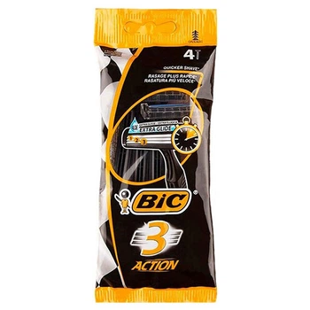 Набор станков для бритья одноразовых Bic 3 Action 4 шт/уп - 450782