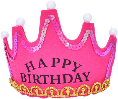 Аксесуар для волосся корона Happy Birthday, світло 3 режими