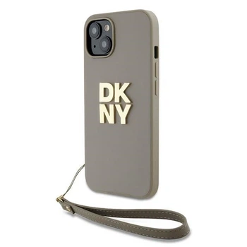 Чехол DKNY Wrist Strap Stock Logo для iPhone 15 / iPhone 14 / iPhone 13 Beige (DKHCP15SPBSWSE)