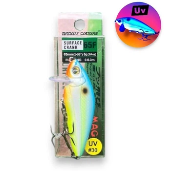 Воблер Кранк Hardcore Surface Crank 65F (65мм\8грамм) – на окуня, жереха, щуку (0-0.3м)(Grows Culture)(8456-15)