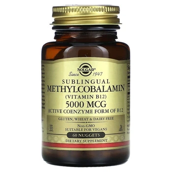Витамин В12 Solgar (Sublingual Methylcobalamin В12) 5000 мкг 60 таблеток SOL01959