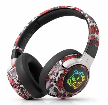 Беспроводные накладные наушники SY-T12 Bluetooth 5.4, Hi-Fi звук, RGB подсветка, с микрофоном, для телефона и ПК, Черные