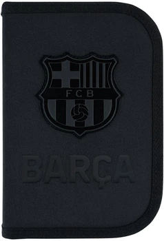 Пенал школьный Kite FC Barcelona 1 отделение 20.5x14x4 см Черный (BC26-622)