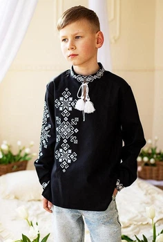 Дитяча вишиванка для хлопчика vishivano4ka 7046-5 122-128 чорна