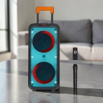 Bluetooth колонка аккумуляторная ZXX 80Вт портативная акустическая система с микрофоном FM радио MP3 плеер черная (59ОІ)