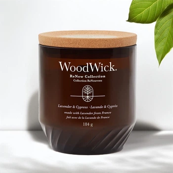Свеча с ароматом лаванды и кипариса Lavender & Cypress RENEW Woodwick (1726346E)