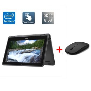 Нетбук-трансформер Dell Latitude 3190 2-in-1 / 11.6" (1366x768) TN Touch / Intel Pentium Silver N5000 (4 ядра по 1.1 - 2.7 GHz) / 8 GB DDR4 / 256 GB SSD / Intel UHD Graphics 605 / WebCam б/у + Подарок Беспроводная мышь / USB