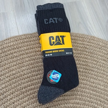 Термоноски мужские рабочие Caterpillar Черные, тёплые носки 2 пары 43-46