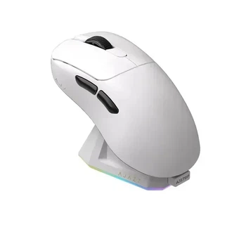 Игровая беспроводная мышь Ajazz AJ179P MC White + Док-станция, сенсор PAW3311, (2,4\Bluetooth\USB), 12000 DPI, 1000 Гц опроса