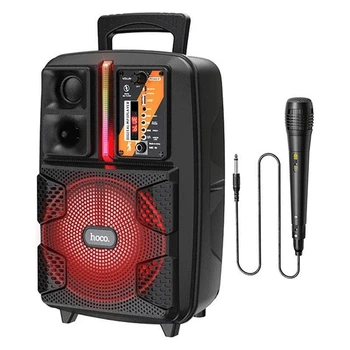 Портативна бездротова Bluetooth акустична система HOCO Dancer Outdoor Wireless Speaker BS37 колонка валізу з мікрофоном Black (BS37)
