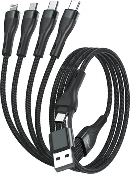 Кабель 4smarts USB-C/A Multi-Charging cable 4in2 1.2 m Black (4252011908172)