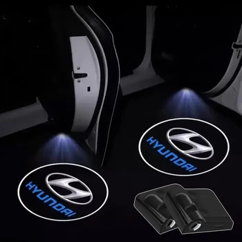 Проектор-подсветка двери автомобиля с логотипом Hyundai Цена за 1шт (с магнитом, на скотче)