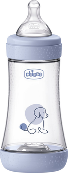 Пляшка для годування пластикова Chicco Perfect 5 із силіконовою соскою 2+ місяців 240 мл Блакитна (20223.22.40)