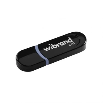 Флеш-память USB Wibrand 64Гб пластик черный USB 2.0 с крышкой (670377)