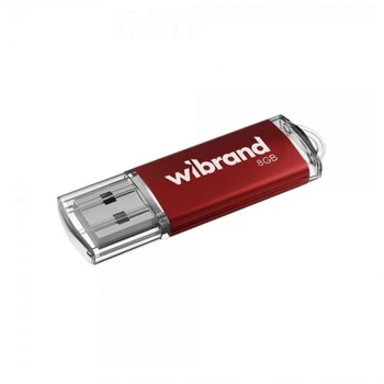 USB флешка Wibrand пластиковая 8Гб красная USB 2.0 с крышкой (668107)