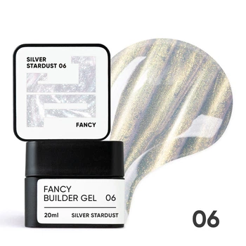 Гель для ногтей с эффектом хамелеона Jerden Proff Fancy Builder Gel №06 Silver Stardust 20 мл (26551WB)