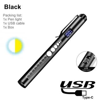 Фонарик медицинский светодиодный USB 2-в-1 з РК-дисплеєм. диагностический для лікарів, медсестер