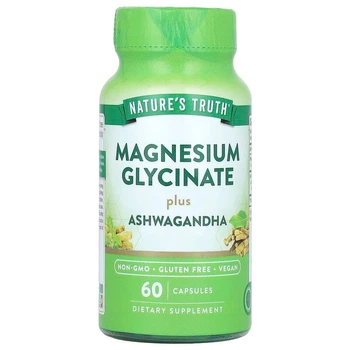Магний глицинат плюс Ашваганда Nature's Truth (Magnesium Glycinate Plus Ashwagandha) 60 капсул NTH12348