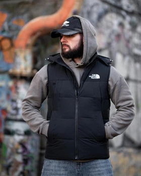 Стильная мужская демисезонная жилетка The North Face XL черная (95372)
