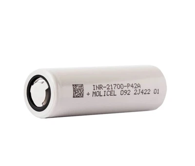 Акумулятор Molicel INR-21700-P42A 4200 мАг, Акумулятор літій-іонний з плоским плюсовим контактом (flat top) (0823)