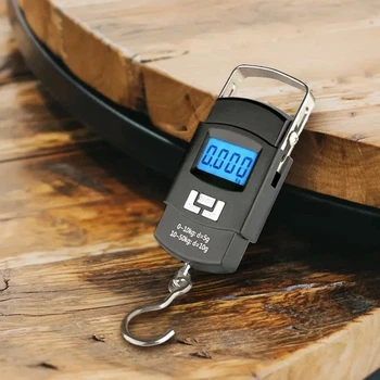 Електронний кантер WH-A08 до 50 кг, цифровий безмін з LCD дисплеєм та підсвічуванням, веси для багажу, риболовлі та посилок