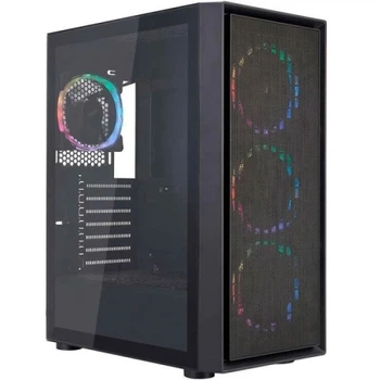 Корпус 1stPlayer Go6-BK-4FS7, Black, без БЖ, Midi Tower, ATX / Micro ATX / Mini ITX, 1xUSB 3.0 / 2xUSB 2.0, макс. CPU - 165 мм / VGA - 320 мм, 4x120 мм RGB, бічна панель із загартованого скла