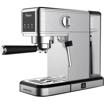 Кавоварка Liberton LCM-2207, Inox, 1350W, ріжкова, резервуар для води 1л, ручний капучинатор, приготування 2 чашок одночасно