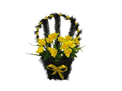 Корзина з квітами MEMORI №4 "Нарцис" 50х30см жовтий