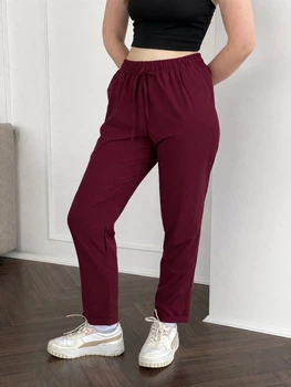 Женские брюки софт 4XL бордо (220)