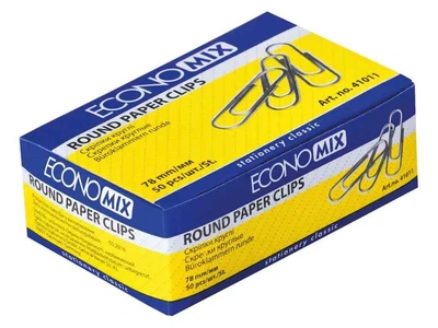Скріпки Economix 78мм кругла з насічкою, 50шт