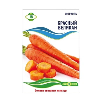Насіння Морква Червоний велетень 15 г Агро Лінія, високоврожайна, середньопізня