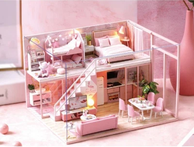 3D Румбокс кукольный дом DIY Cute Rom L-027 Pink house детский конструктор