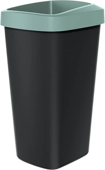 Відро для сміття Prosperplast Compacta Q прямокутне 25 л Чорний/Зелений (5905197460673)