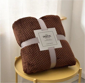Плед мягкий на диван и кровать Cozy Touch LUX 150х200см (полуторный), теплый фактурный плед-покрывало Шоколад