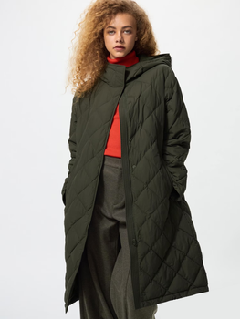 Пальто Uniqlo розмір L темно-зелене (56) (479209)