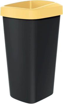 Відро для сміття Prosperplast Compacta Q прямокутне 25 л Чорний/Жовтий (5905197460642)