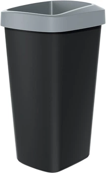 Відро для сміття Prosperplast Compacta Q прямокутне 25 л Чорний/Сірий (5905197460666)