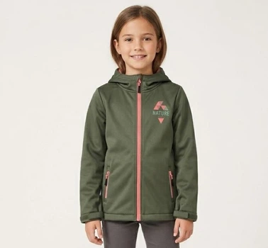 Куртка софтшел Softshell Crivit для девочки 134/140 Демисезонная ветровка Хаки