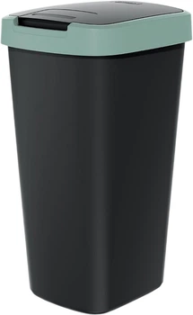 Відро для сміття Prosperplast Compacta Q прямокутне з кришкою 25 л Чорний/Зелений (5905197460864)