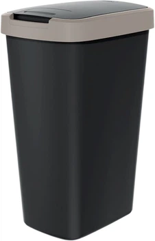 Відро для сміття Prosperplast Compacta Q прямокутне з кришкою 45 л Чорний/Мокко (5905197460925)