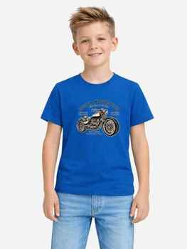 Подростковая футболка для мальчика Наталюкс Motorcycle 12380594050 146-152 см Синяя (1238059405061)