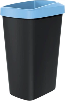 Відро для сміття Prosperplast Compacta Q прямокутне 45 л Чорний/Блакитний (5905197460727)