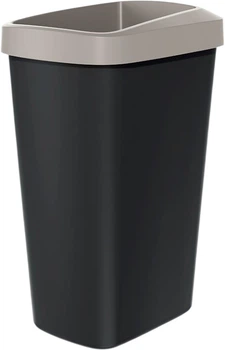 Відро для сміття Prosperplast Compacta Q прямокутне 45 л Чорний/Мокко (5905197460772)